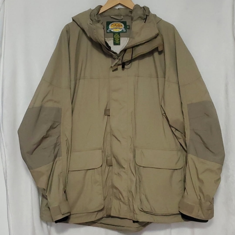 Cabela's Men's Outdoor Field Full Zip Hooded Jacket in Tan Size 2XL